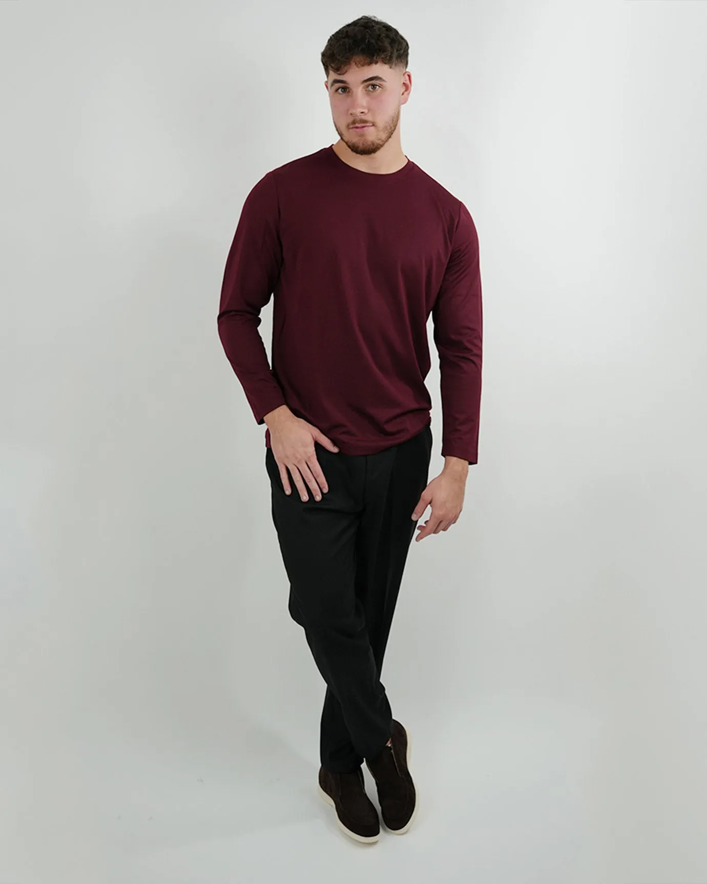 Non Iron Mulberry Silk Long Sleeve t-shirt