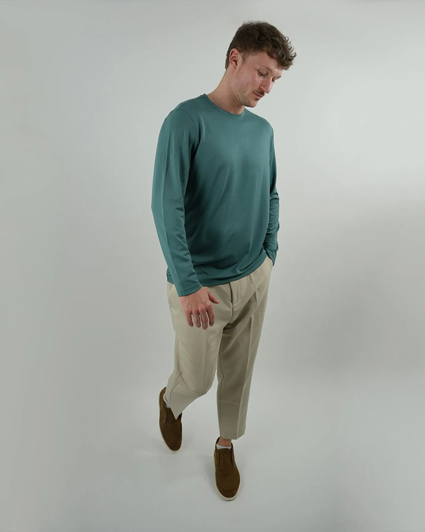 Non Iron Mulberry Silk Long Sleeve t-shirt