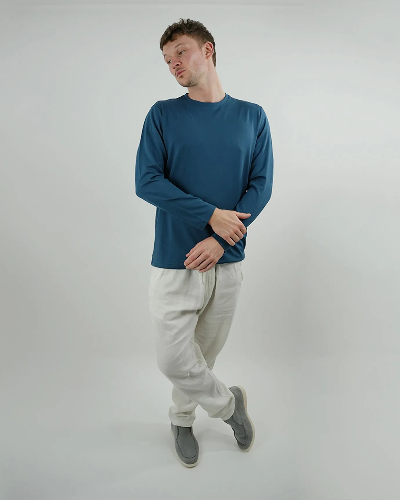Non Iron Mulberry Silk Long Sleeve t-shirt