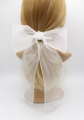 organza bling hair bow large sytlish hair bow for women