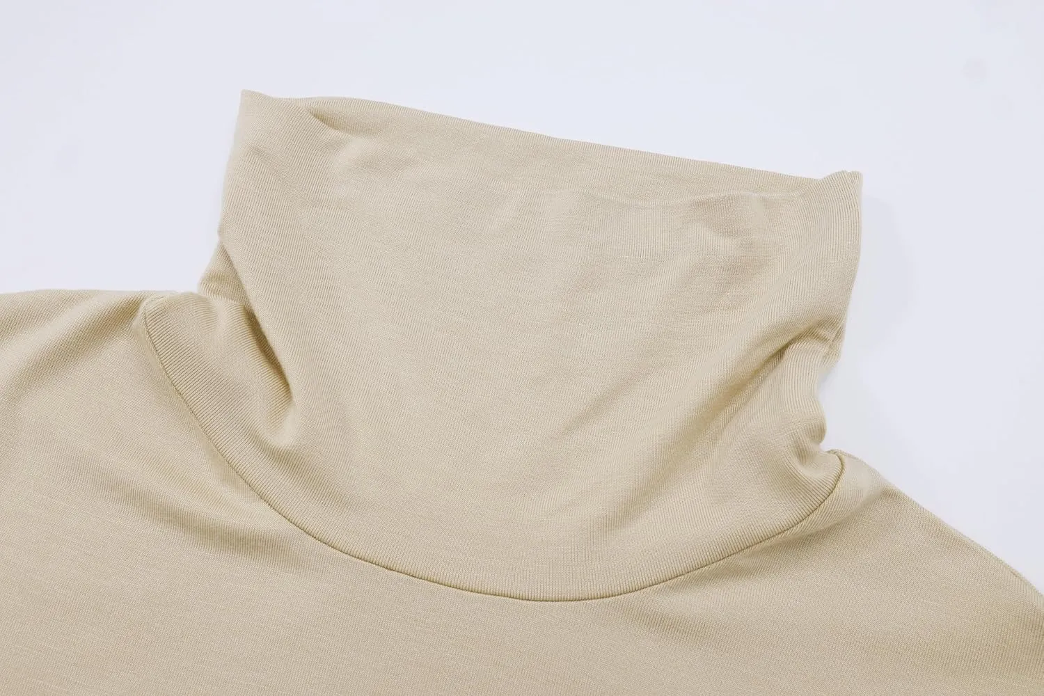 OThread & Co. Women's Half Sleeve Turtleneck T-Shirt Basic Stretch Layer Comfy High Neck Top