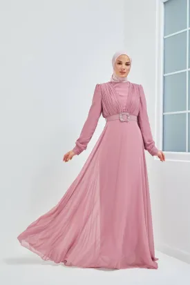 Ozduman Exclusive Chiffon Pleat Maxi Dress