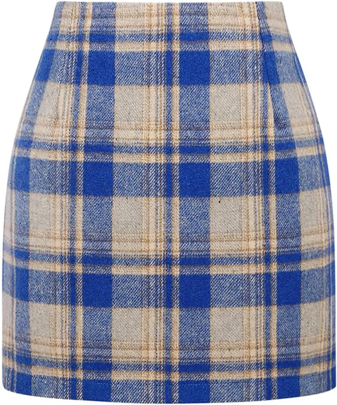 Plaid Skirts for Women High Waist Bodycon Pencil Skirt Wool A Line Stretch Mini Skirts Spring Skirts 2025 Trendy