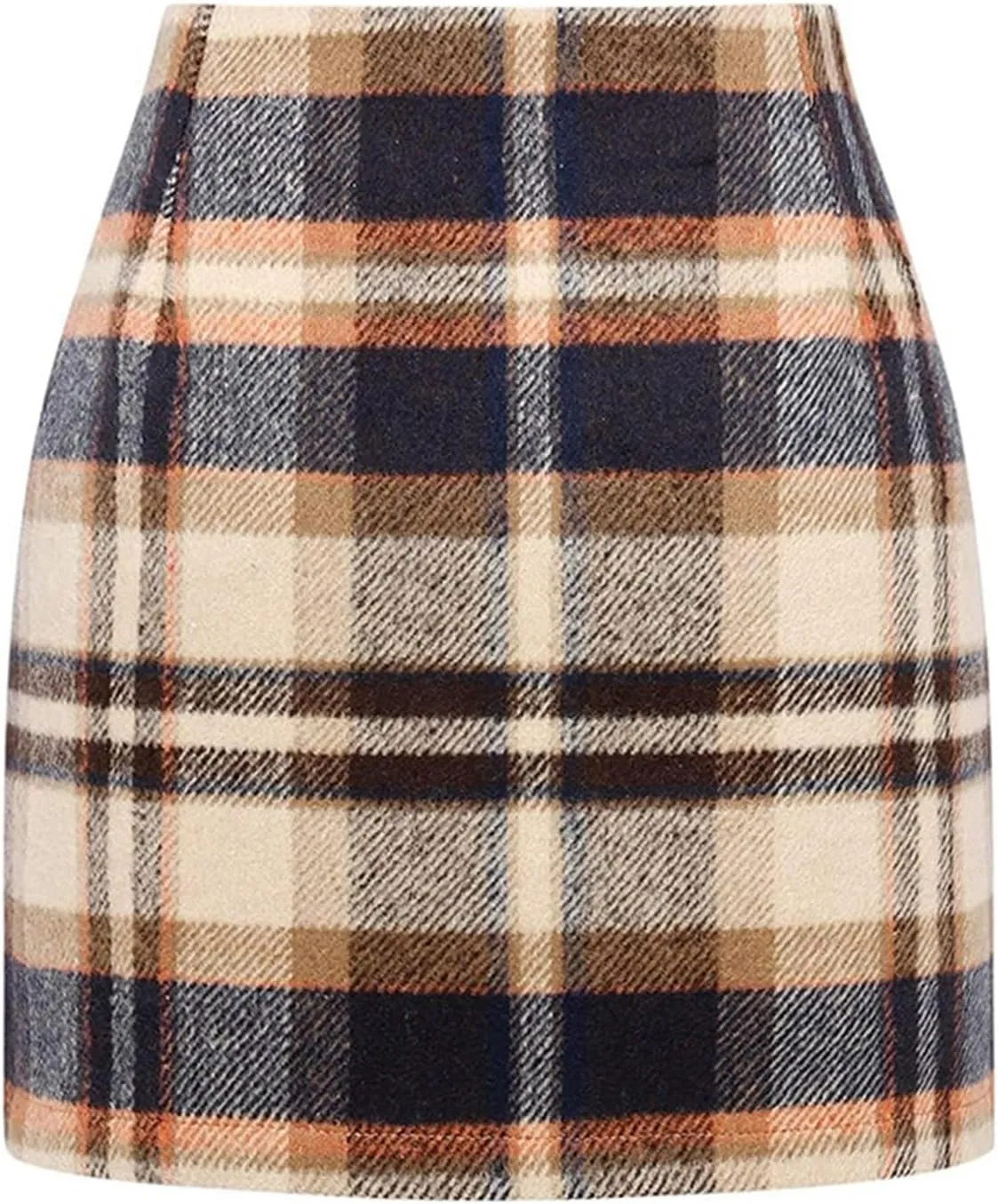 Plaid Skirts for Women High Waist Bodycon Pencil Skirt Wool A Line Stretch Mini Skirts Spring Skirts 2025 Trendy