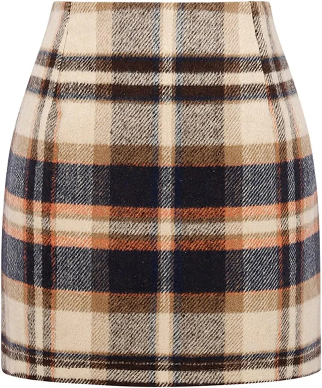 Plaid Skirts for Women High Waist Bodycon Pencil Skirt Wool A Line Stretch Mini Skirts Spring Skirts 2025 Trendy