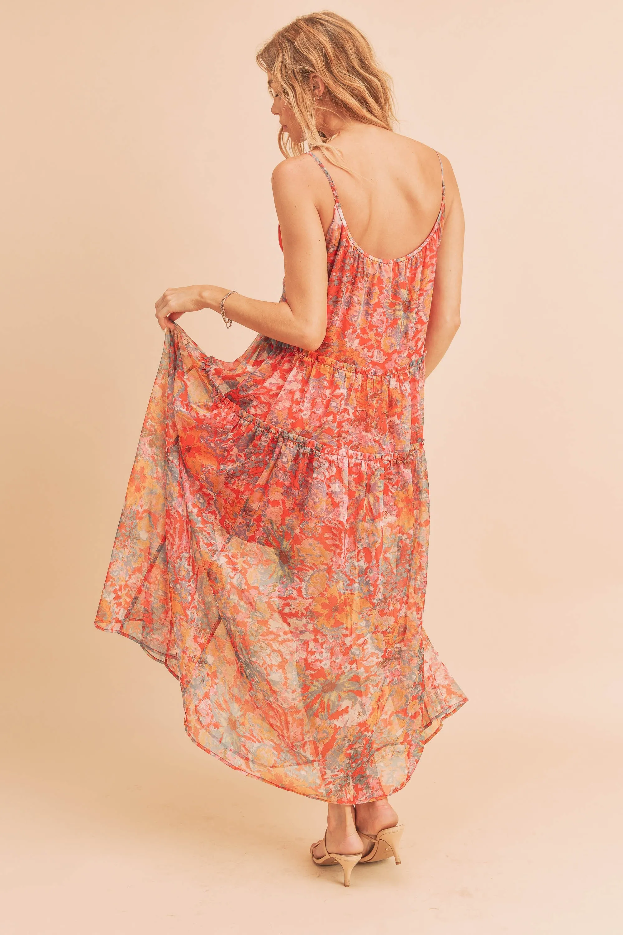 Plunging Neckline Lined Dress