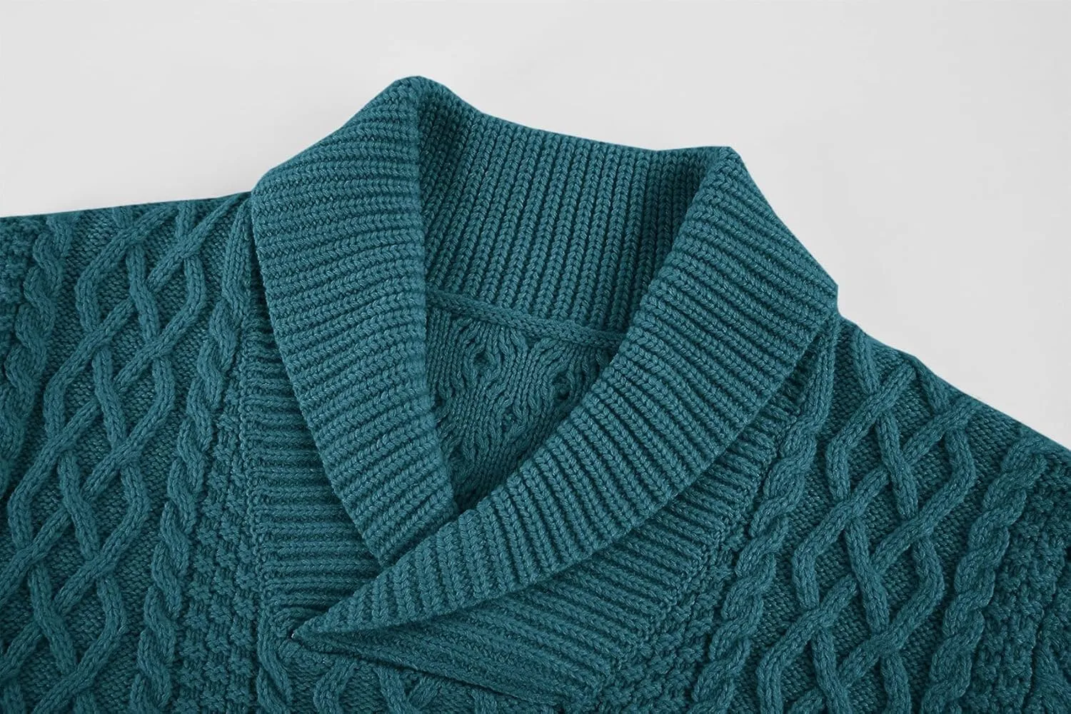 Runcati Mens Shawl Collar Sweaters Casual Cable Knit V-Neck Slim Fit Fall Winter Lightweight Pullover Sweater Knitwear