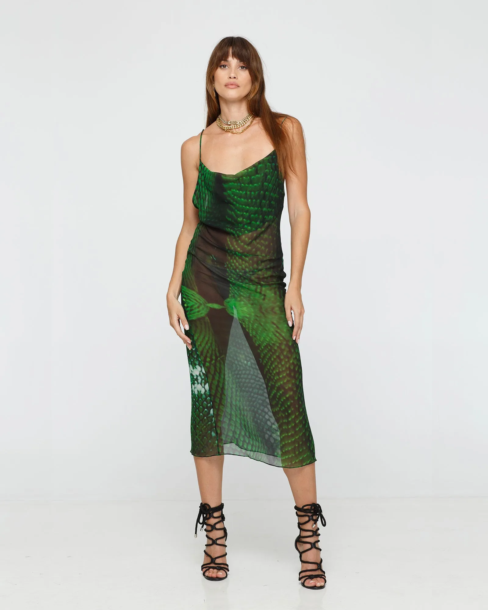 Scaled Silk Dress