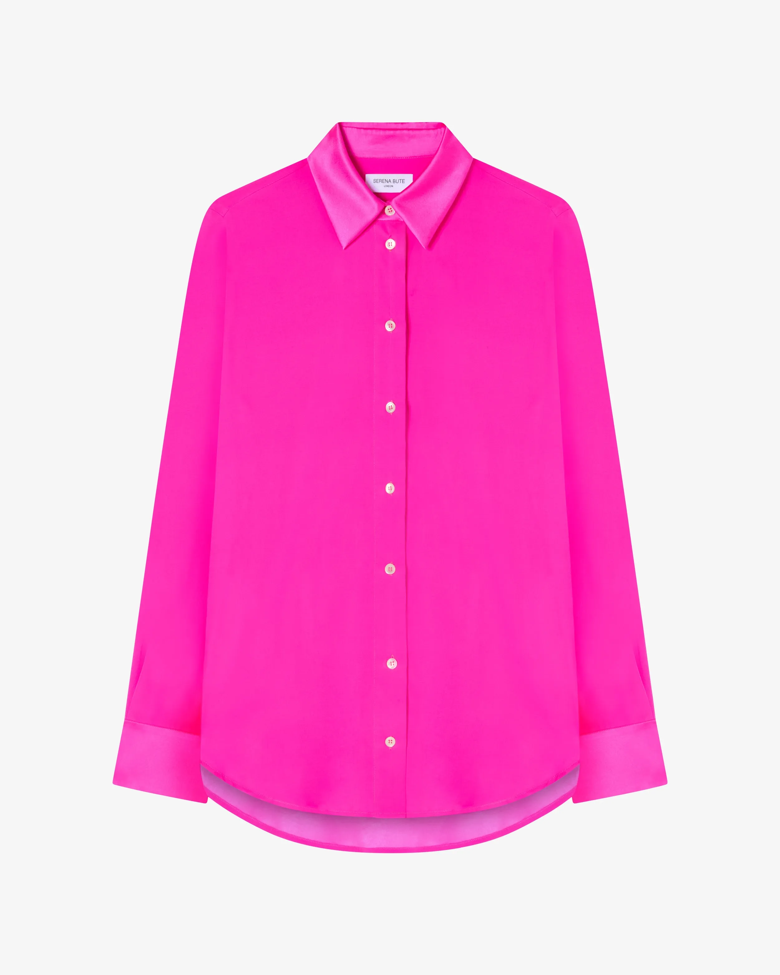 Silk Classic Shirt - Neon Pink