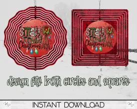 Small Town Christmas Spinner PNG Design for Sublimation, Garden Spinner Design, Digital Download