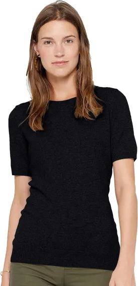 State Cashmere Womens Essential Short Sleeve Crewneck Sweater 100% Pure Cashmere Classic Tee Pullover