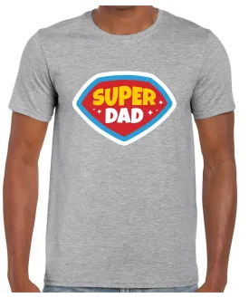 Super Dad Badge -  T Shirt (White/Black/Grey)