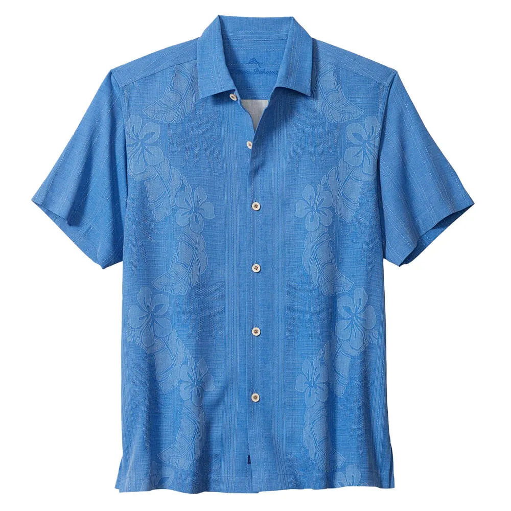 Tommy Bahama Big & Tall Bali Border Camp Shirt - Mountain Bluebell