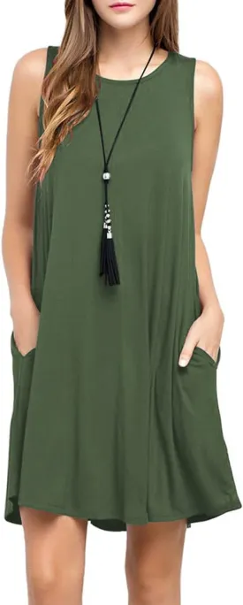 TOPONSKY Women's Casual T-Shirt Long Sleeve Swing Dress