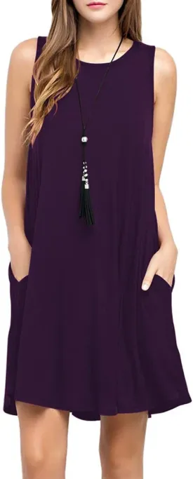 TOPONSKY Women's Casual T-Shirt Long Sleeve Swing Dress