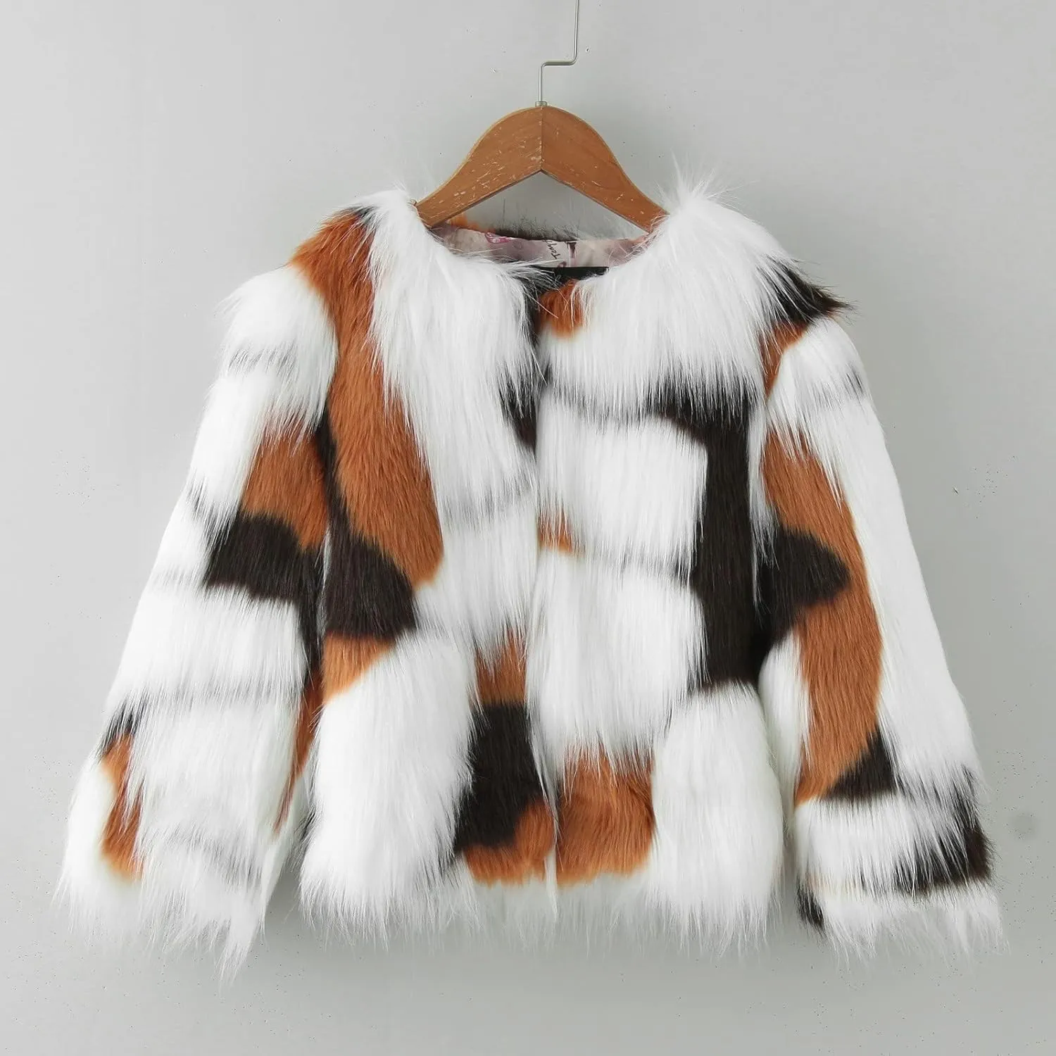 Winter Warm Coats for Girls Elegant Faux Fr Coat Furry Faux Jacket Long Sleeve Outerwear Long Winter Jackets for Girls