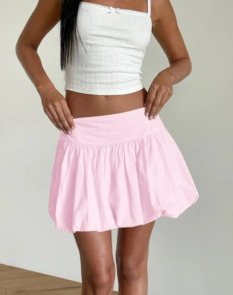 Women Y2k Cute Mini Bubble Skirts Pleated Ruffle Puffy Short Skirt A Line Low Waist Vintage Balloon Girls Skirts